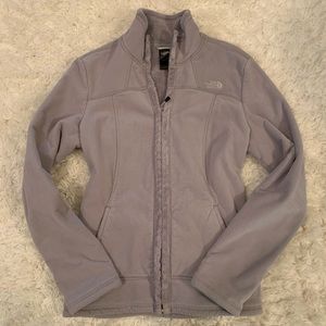 Grey north face zip up jacket